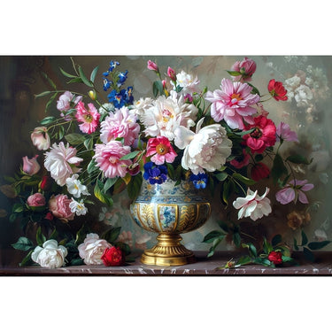 Peinture de Fleurs Dans Un Vase